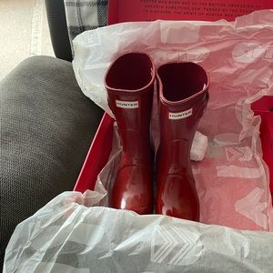 Brand New Glossy Red Hunter Boots